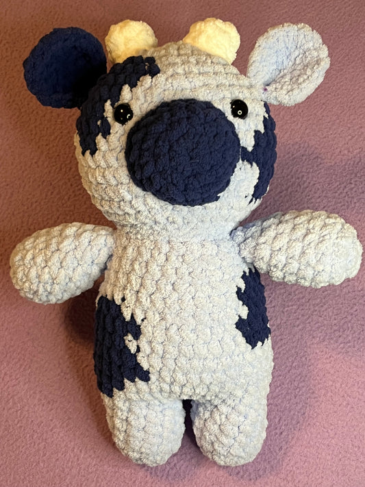 Light and Dark Blue Cow Plushie