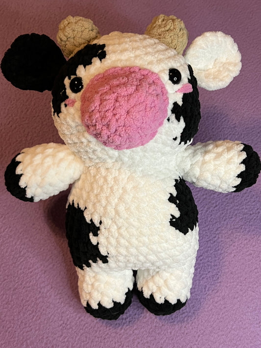 Black and White Dairy Cow Plushie